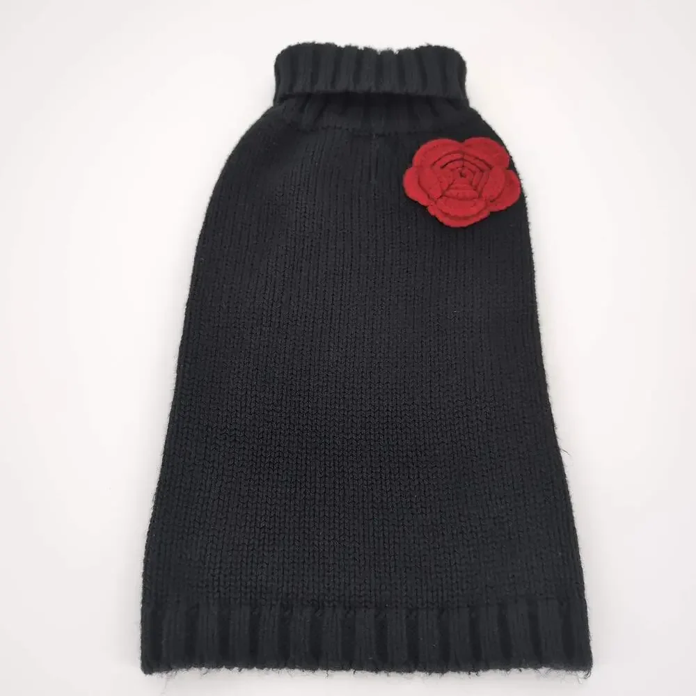 Dog Label by Fab Dog Inc. Black Warm Knitted Dog Puppy Pet Sweater - Size S -GUC